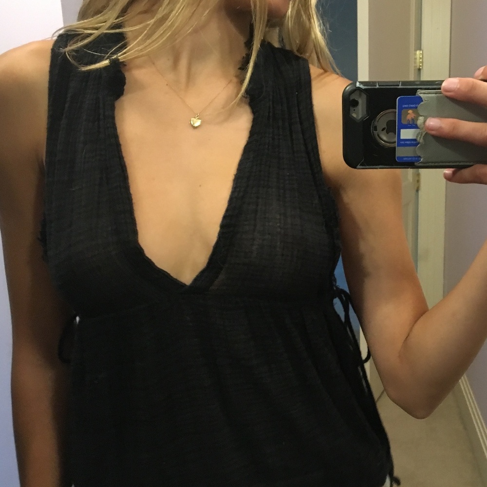 Black Free People Blouse